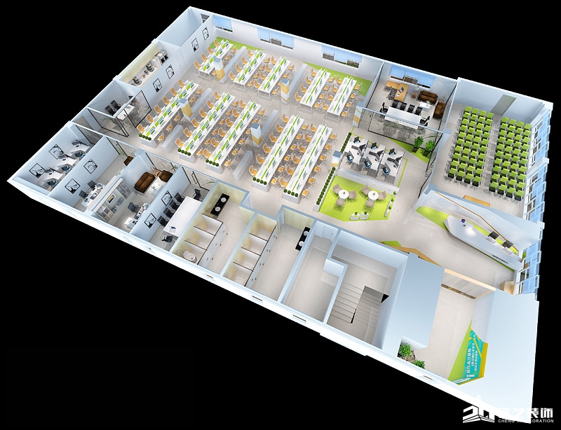 廣州薩維電子科技有限公司辦公室裝修 鳥瞰圖