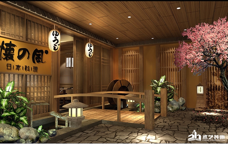 懷之風日式餐館設計裝修 門頭設計效果圖
