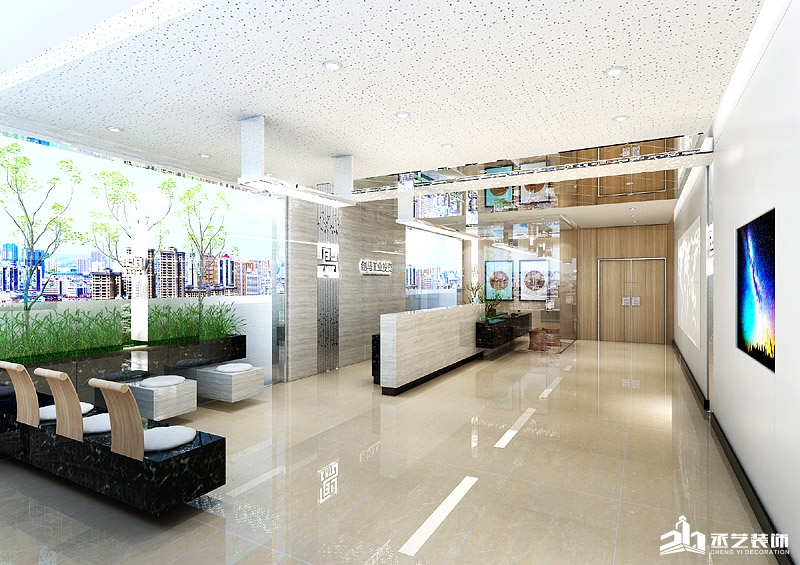 創馬廣州市創馬投資有限公司寫字樓辦公裝修 前臺設計