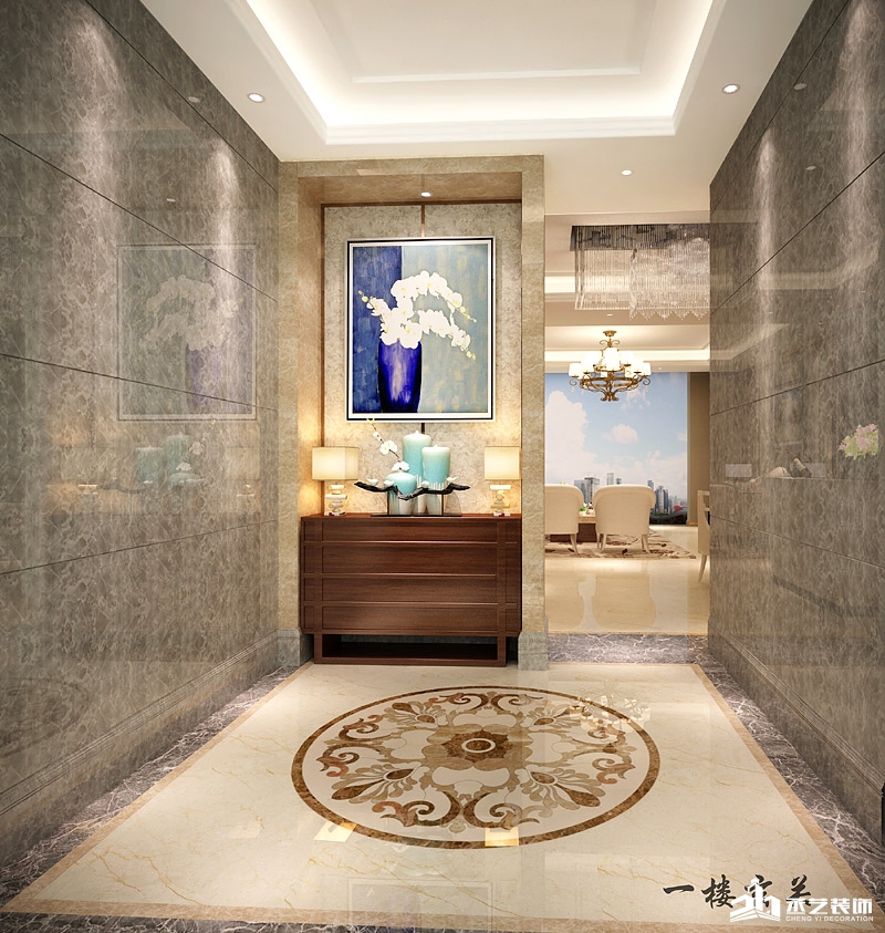駿景花園鄧總住宅裝修設計 一樓玄關